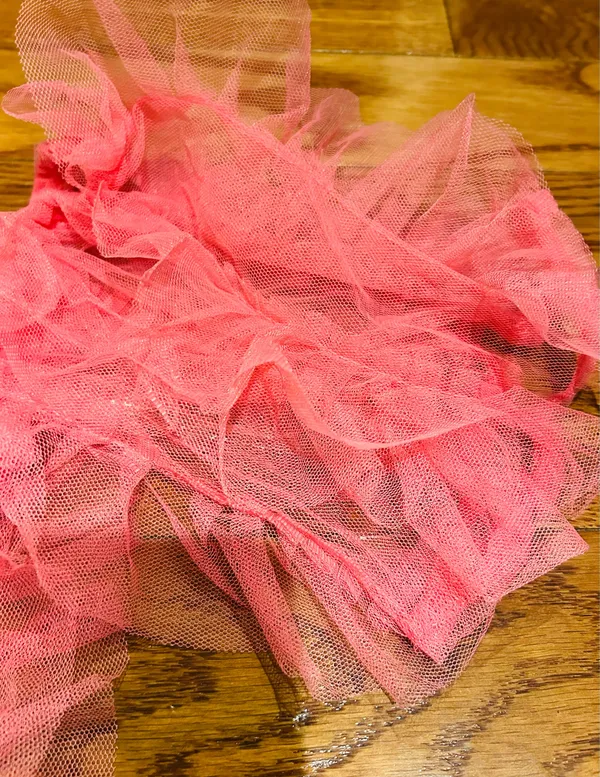 Michella vintage 1990s Barbiecore off the shoulder tulle pink/black bow dress M - Image 8