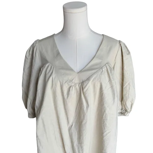 Tularosa - NWT Sydney Mini Sandstone Linen Blend Puff Sleeve Open Back Tie Sz M - Image 4