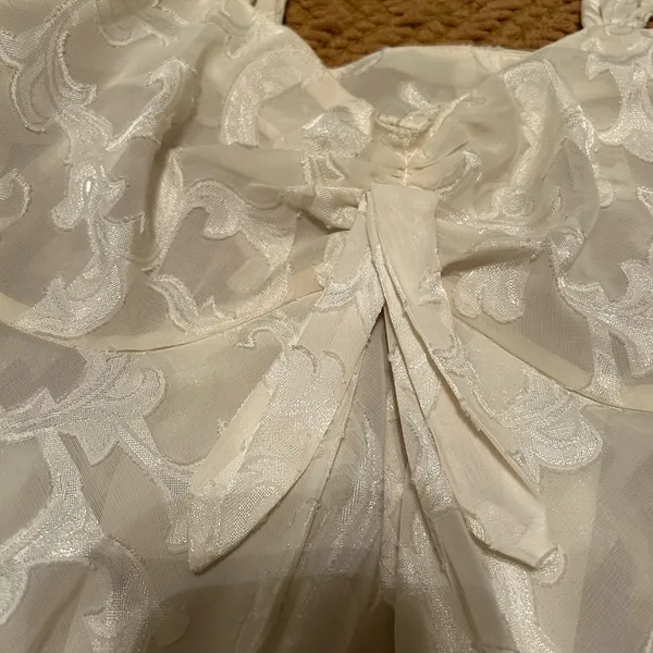 Victoria’s Secret Vintage 80s Gold Label Baby Doll Chemise Slip Mini Dress Cream - Image 3