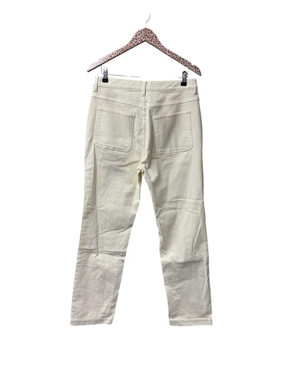Madhappy Alumni Corduroy Pants Straight Leg Collegiate Embroidered 32 Cream NEW - Image 3