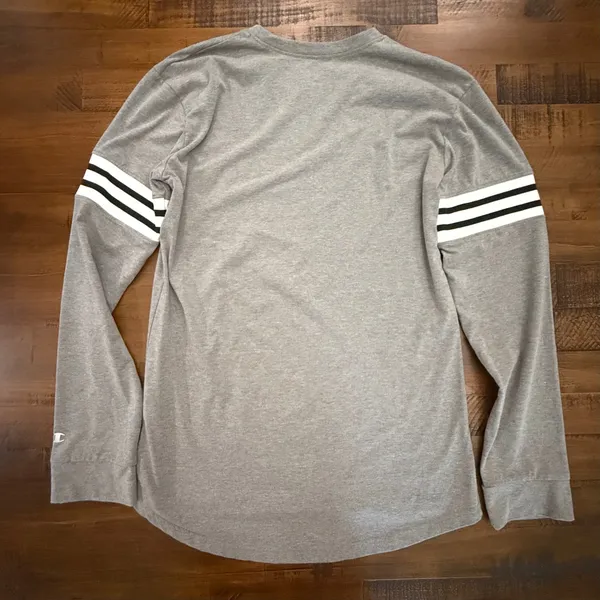 Champion Purdue University Long Sleeve T-Shirt‎ Gray Top vintage style Medium - Image 3