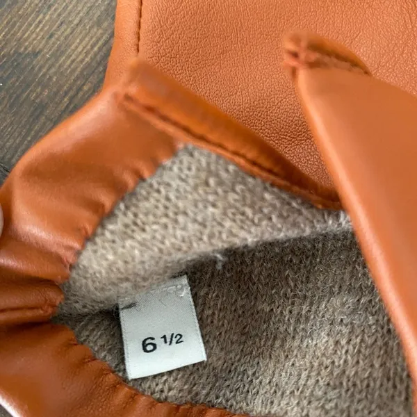 New Coach Leather and Wool Gloves, Sandstone - Image 6