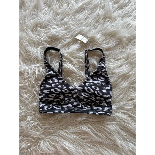 Aerie Goals Plunge Sports Bra Gray Size Small - Image 2