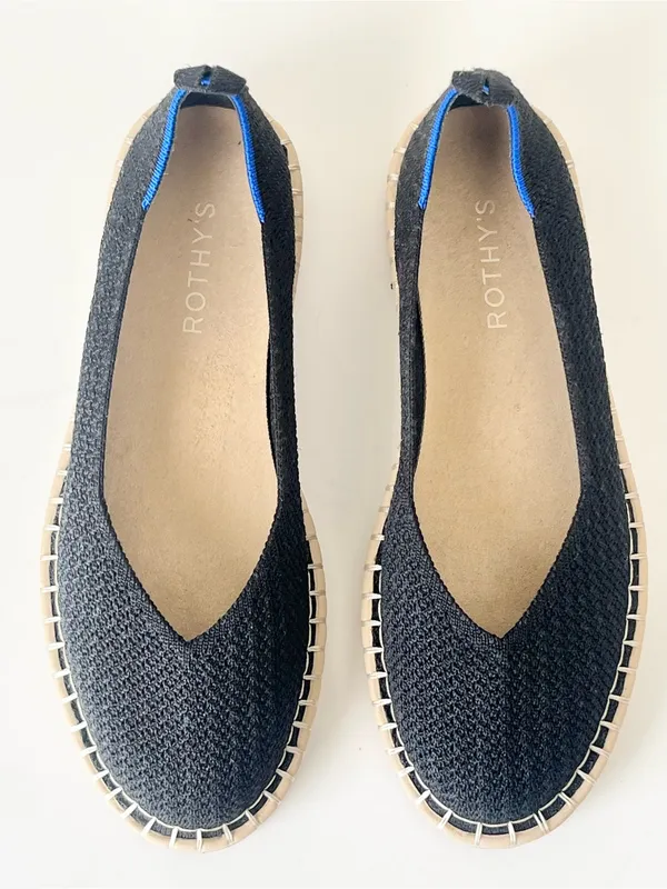 Rothy’s The espadrille black tan flats 7.5 - Image 2