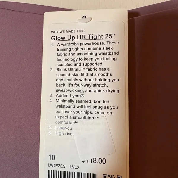 lululemon Glow Up™ Super-High-Rise Tight 25" NWT SZ 10 Color: LVLX - Image 2