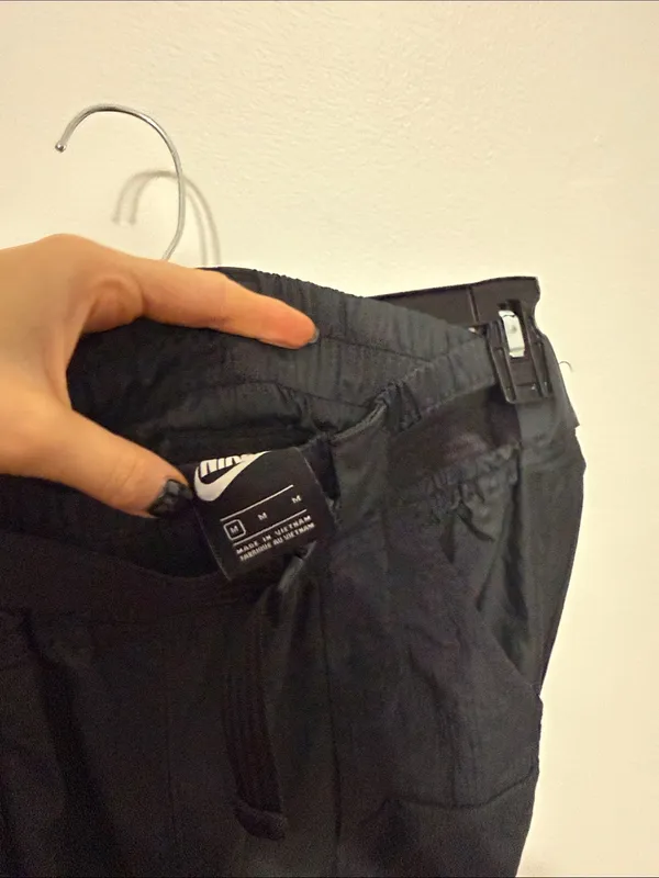 Nike Black Track Joggers with White Swoosh - Image 5