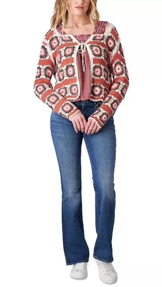 Lucky Brand Geo Crochet Cardigan Size L New w/Tag $149 - Image 14