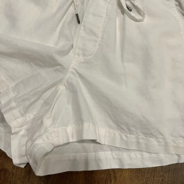 GAP Womens Linen Cotton Blend Shorts Sz Medium White Relaxed Stretch Waist - Image 7