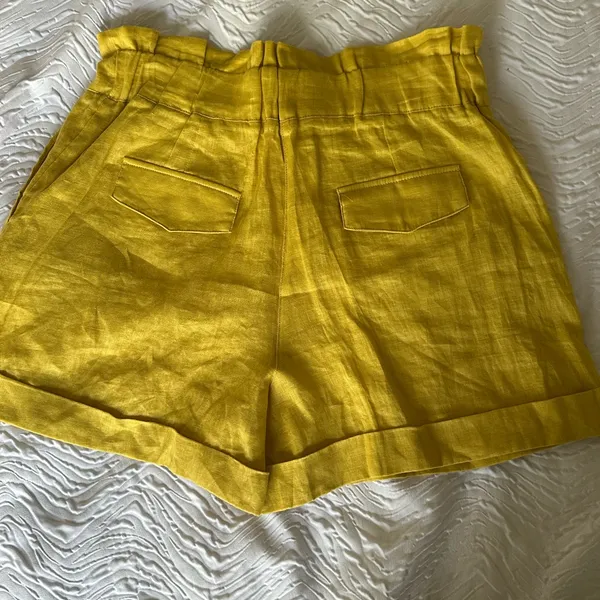 Mango Yellow Women's Shorts with Drawstring - Image 5