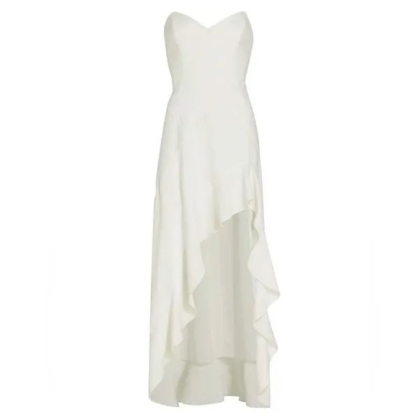 AMANDA UPRICHARD Symone Asymmetric Ruffle Maxi Dress, Ivory, XL - Image 6