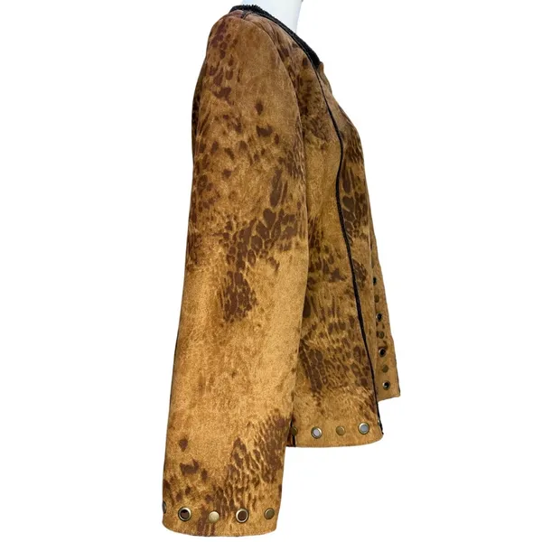 Vintage Western Urban Tribe Jacket Women Large Brown Animal Print - Image 4