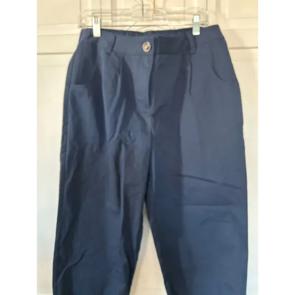 HALARA 100% Cotton Navy High-Rise Elastic Waist Pants - Size LP - Image 4