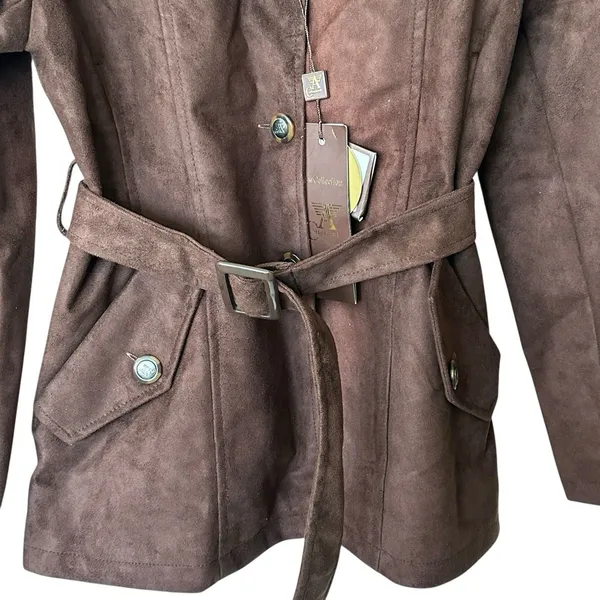 Armani Collezioni NWT Suede Jacket Sz M Suede chocolate brown leather - Image 5
