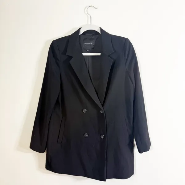 Madewell Caldwell Double-Breasted Blazer Black Small - Image 6