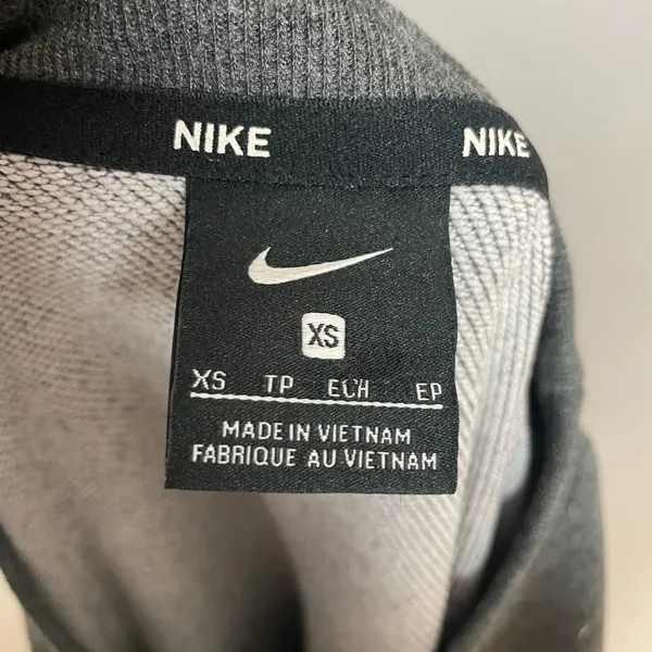 Nike Sweatshirt Top Gray Women Size XS‎ Relaxed Fit Long Sleeve Fleece Raw Seams - Image 17