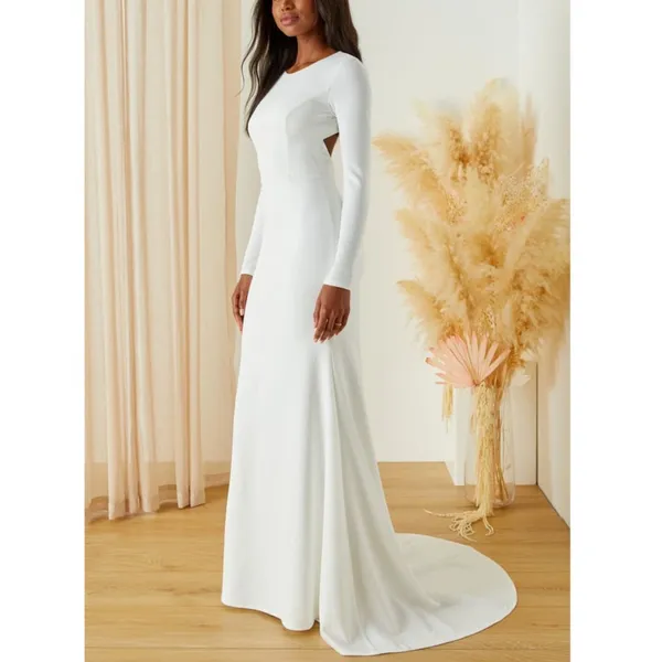 NEW Lulus Luxe Bridal Eloquent Endearment White Backless Maxi Wedding Dress - Image 2