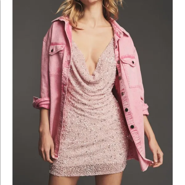 Retrofete MICH SEQUIN DRESS Pink Size XS - Image 11