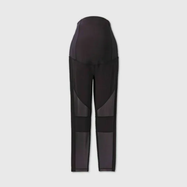 Isabel Maternity‎ Black Faux Leather Moto Leggings Size Medium - Image 2