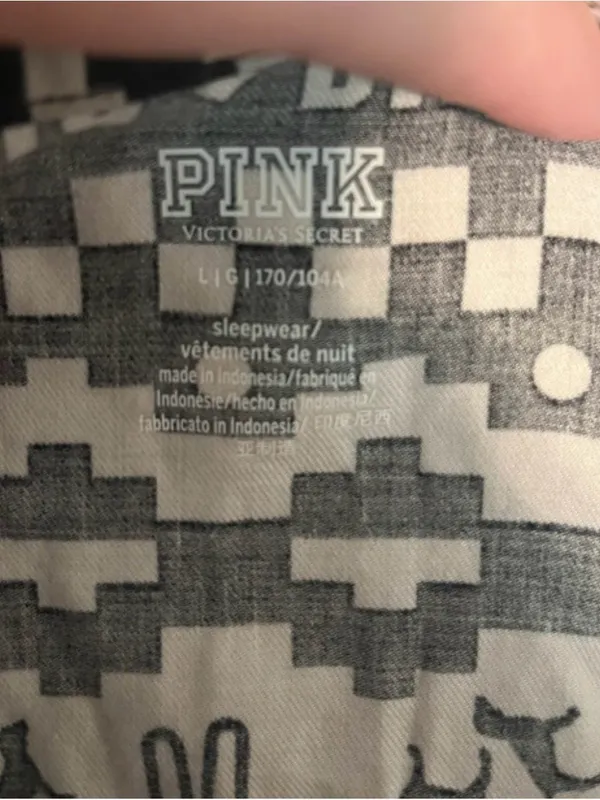 Victorias Secret PINK Peace Dog Super Soft Flannel Pajama Set Size L - Image 2
