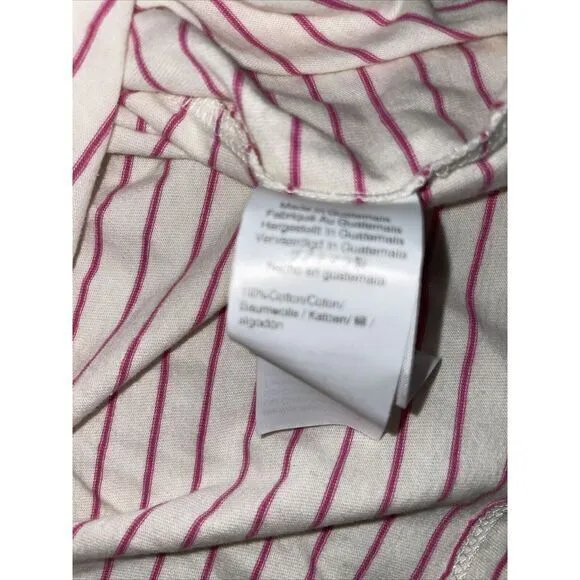 J. Crew Factory Broken-In Pink Stripped Short Sleeve Women's‎ Shirt Size XS - Image 4