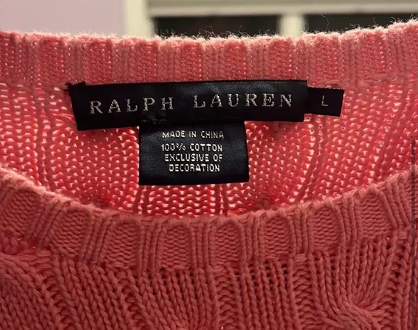 Ralph Lauren Pink Polo Sweater - Image 3