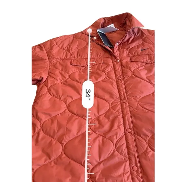 Nike Sportswear Essentials Quilted Trench Jacket Womens L NWT Rugged Orange NEW - Image 12