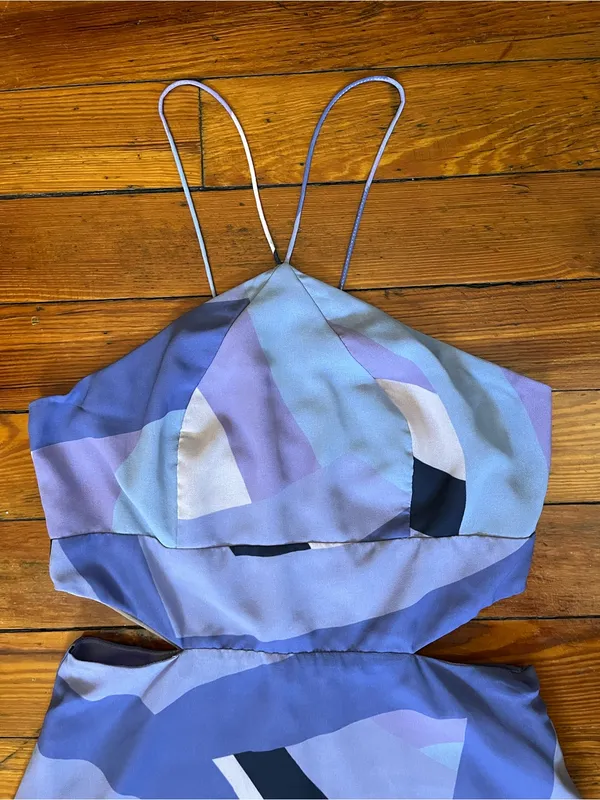Hutch Halter Cutout Mini Dress in Lavender Abstract Print* small flaw - Image 5