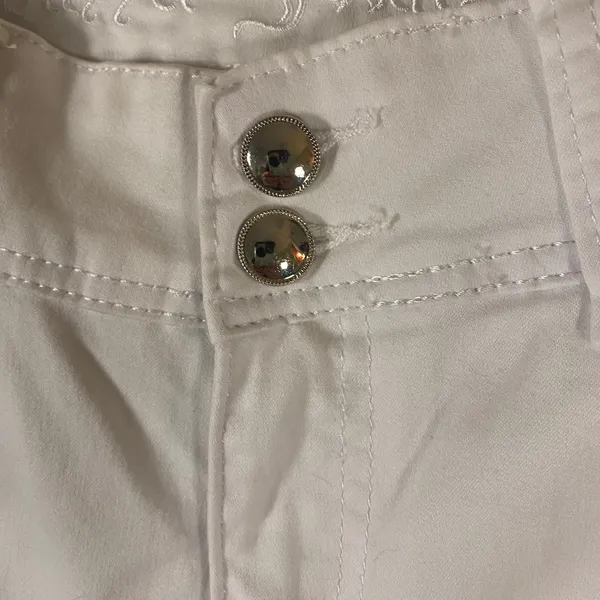Puzzle Jeans Womens White Skinny Denim Pants Double Button‎ Mid Rise 27x29.5 - Image 8