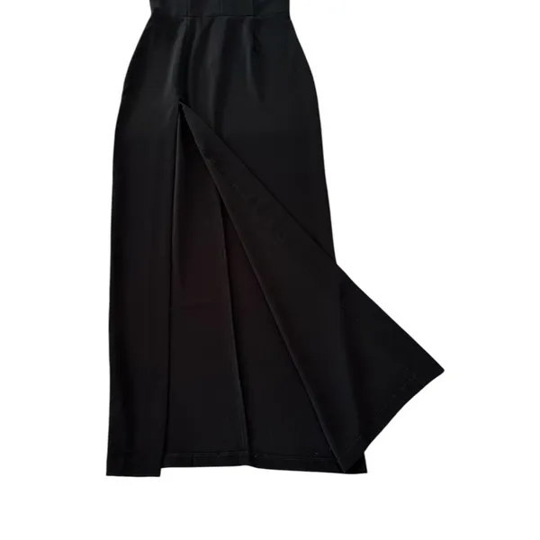Amanda Uprichard Cherri Gown Black Strapless Maxi Dress Slit Revolve Large - Image 4