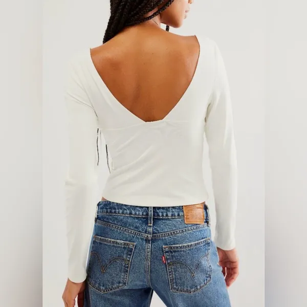 Free People Duo Corset Long Sleeve Cami Top NWOT - Image 3