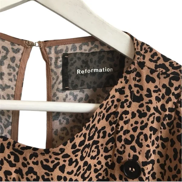 Reformation Katie leopard print mini dress EUC - Image 6