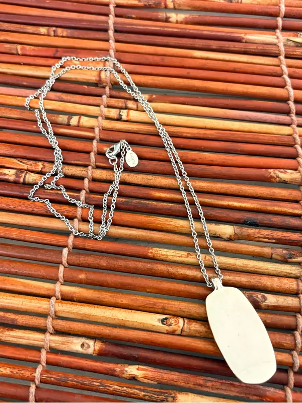 LOFT Silver-Tone Necklace with Faceted Blue Pendant 31.5” - Image 6