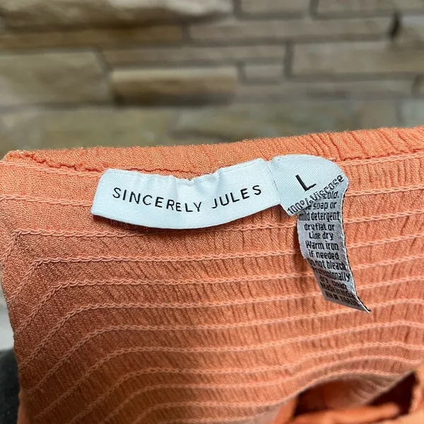 Sincerely Jules Milkmaid Tiered Maxi Dress Sleeveless Flutter Sleeve Coral Large - Image 8