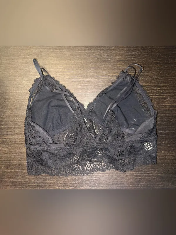 aerie Black Lace Bralette with Double Straps - Image 2