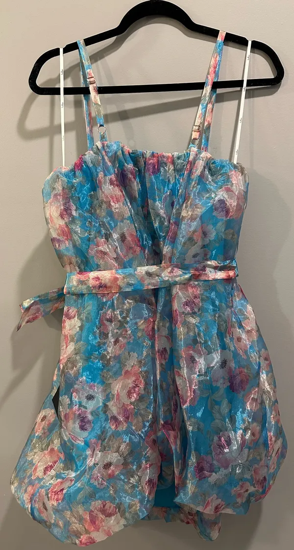 Lulus Bountiful Poise Floral Organza Bubble-Hem Mini Dress - Image 6