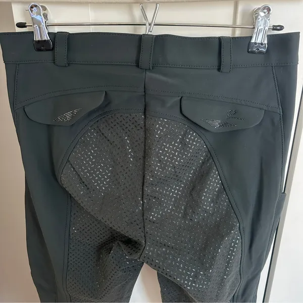 Pikeur Laure Womens 28 Full Grip Riding Breeches Dark Green Rhinestone EU 40 - Image 6