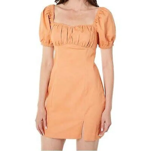 ASTR The Label Wendy Dress MILKMAID FEMININE Papaya Puff Sleeve Mini Size XS NWT - Image 2