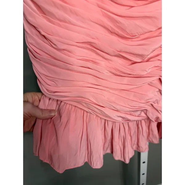 Ramy Brook Milena Strapless Ruched Eyelet Mini Dress Pink Tulip 10‎ NWT Designer - Image 6