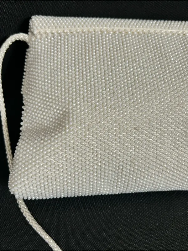 Beaded Evening Crossbody Shoulder Bag White - Image 6