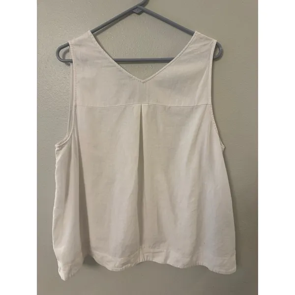White madewell linen tank top with side button detail women's XL - Image 4