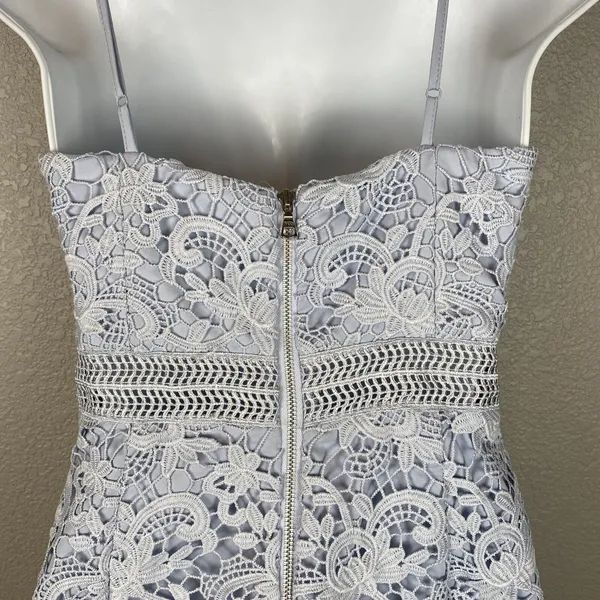 Bardot Womens Clementine Pencil Midi Dress Size 4 XS Pale‎ Blue Lace Underwire - Image 5