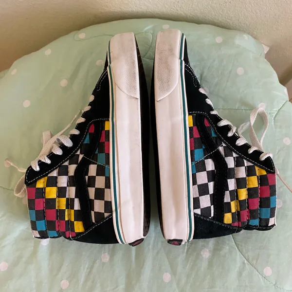 Vans Sk8-Hi Checkered Sneakers Womens size 5.5/ Men’s size 4 - Image 3