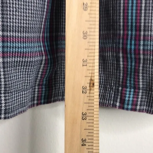 Vintage roxy plaid flannel fall‎ Y2K trench coat size small cute - Image 7