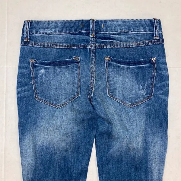 Free People Womens 25 Distressed Skinny Denim Blue Jeans 61855-1651 5125‎ - Image 8