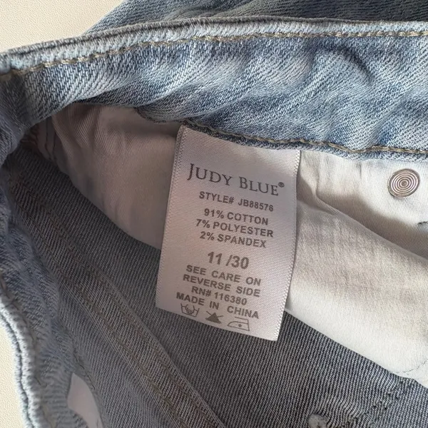 Judy Blue Los Angeles Womens Straight Fit Light Wash‎ Jeans - Size 11/30 - Image 5