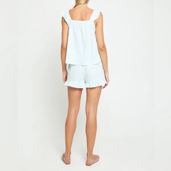 Few Moda kourt Aura Two-Piece Pajama Set -‎ Size M - Mint Stripe - NWT - Image 3