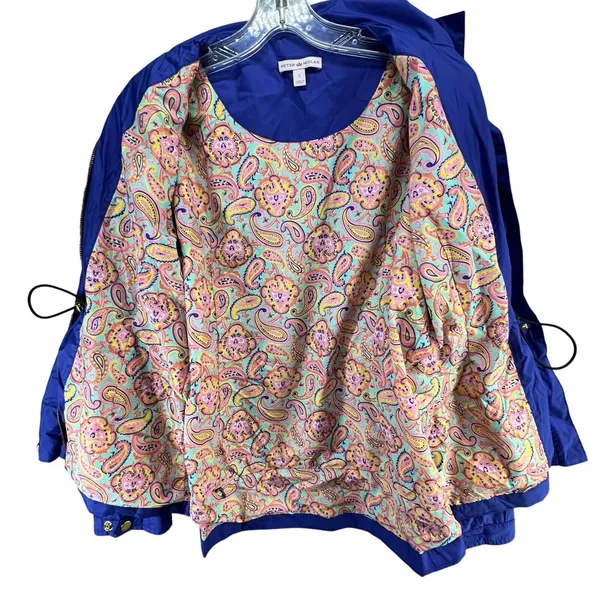 Peter Millar Mariana Rain Jacket S Purple Zip Snap Cinch Waist Utility Travel - Image 4