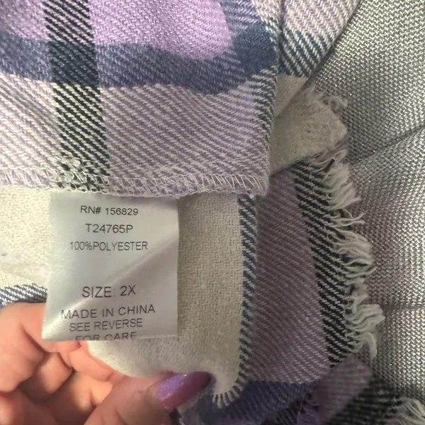 White Birch Purple and Cream Utility Jacket - Image 4