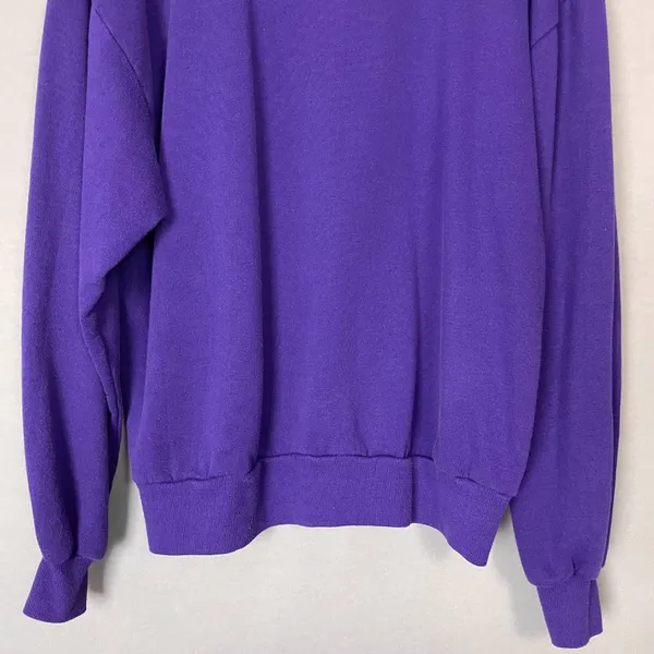 Vintage 90s Sweatshirt Seashells Glitter Gold‎ Ocean Women Size Large Purple Top - Image 6