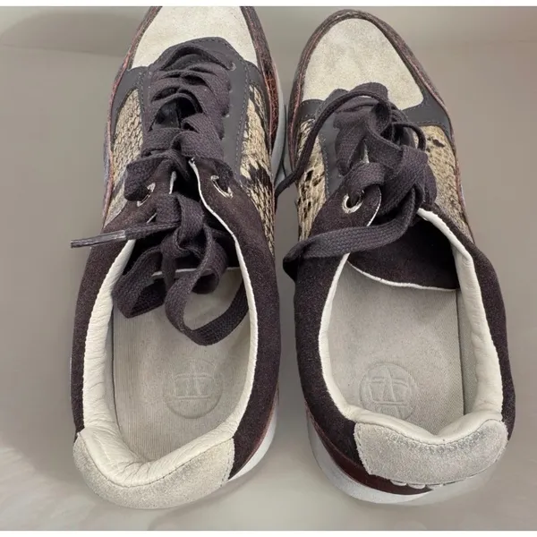 Womens Fashion Sneakers Snake Print Leather‎ Suede Chunky Sole Comfort Shoes 38 - Image 5